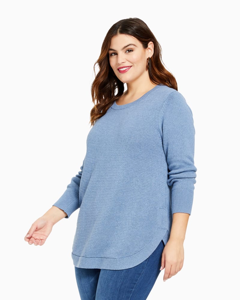 Front of plus size Sophie Cotton Sweater by Addition Elle | Dia&Co | dia_product_style_image_id:117800
